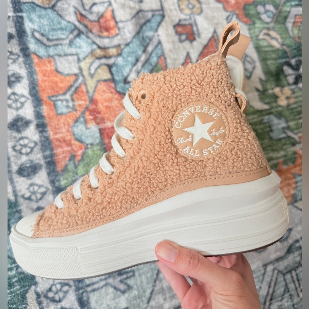 Converse Chuck Taylor All Star Move Platform Sherpa Sneakers High Top Women Rare - Picture 4 of 9